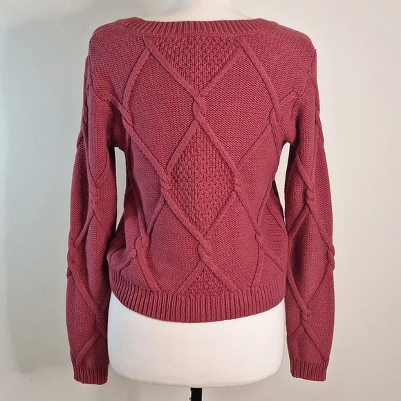 CAbi Mulberry square neck Pull over chuncky knit sweater Style 3883 - Picture 5 of 8